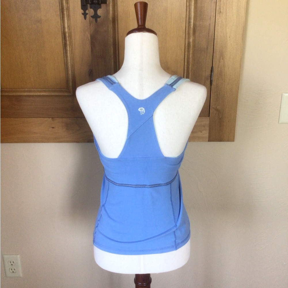 Mountain Hardwear Blue Floral Print V-Neck Tank Top - Picture 2 of 7